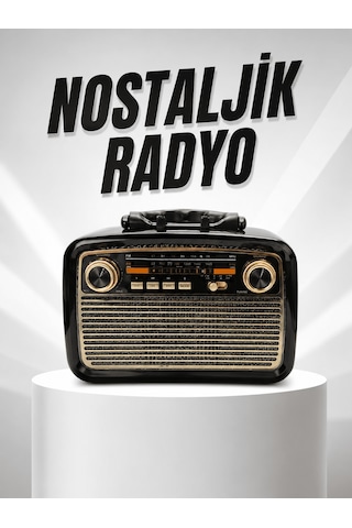 Shnstore Müzik Kutusu Bluetooth Bağlantılı El Fenerli Nostaljik Tasarım Radyo Shntknd0720