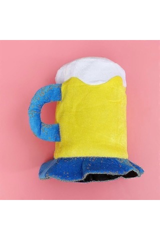 Karnaval Bira Bardağı Şeklinde Şapka Dekorasyonu Dekoratif Başlık Peluş Bira Bardağı Şapka Başlığı Parti Sahnesi İçin Dekoratif Aksesuar Diğer