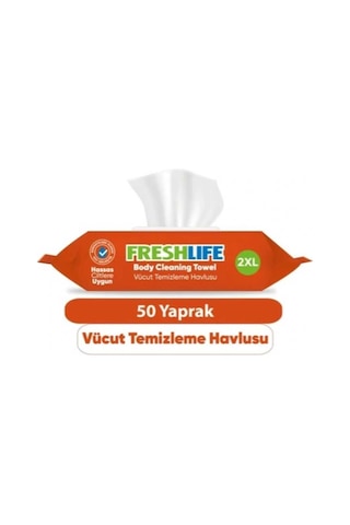 Vücut Temizleme Havlusu 50 Adet 6x50 Tekli