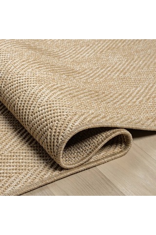 Düz Bej Kılçık Desenli Modern Halı - L665bjbo Kahve