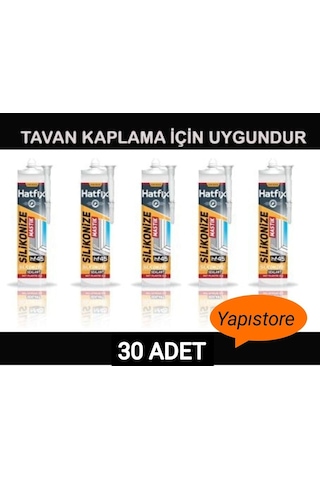Hatfix Silikonize Mastik 30 Adet Tavan Kaplama Yapıştırıcı Çok Renkli