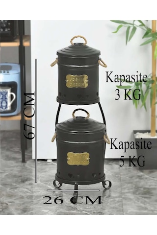 Patates Soğan Kovası 2 Katlı Siyah Renk Siyah