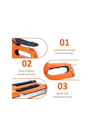 Pazly Çelik Zımba Makinesi Seti - 1200 Çivi + Çivi Sökücü Ve Taşıma Kutusu