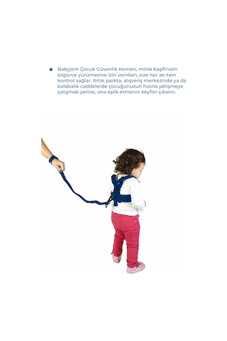 Babyjem Çocuk Yürüme Yardımcısı Güvenlik Kemeri Mavi
