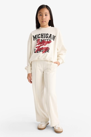 Defacto Kız Çocuk 2li Takım Baskılı Sweatshirt Eşofman Altı F2564a825auer238 Ekru