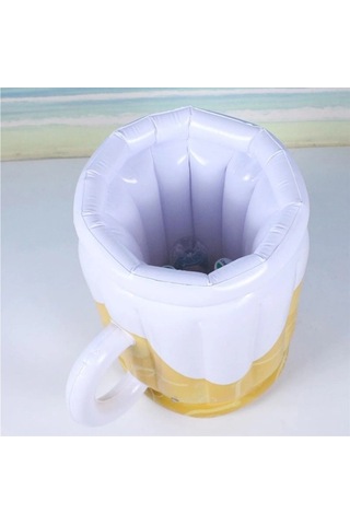 Ulzyvf Şişme Buz Kovası Pvc Bira İçecek Soğuk Kupalar Beyaz Sarı Beyaz - Sarı