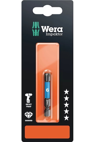 Wera 840/4 Imp Dc Impaktor Bits Sb, 6 X 50 Mm