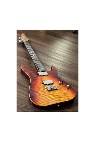 Soloking Ms-1 Custom 22 Hh Mod Flat Top With Fishman Fluence İn Fire Wakesurf With Rosewood Fb W/gig