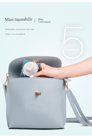 Silikon Katlanır Seyahat Bardak Lacivert