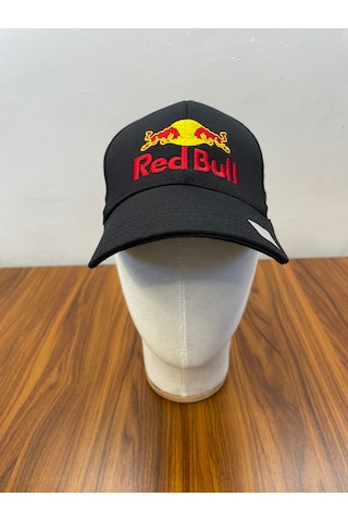 Red Bull Nakışlı Siyah Renk Pamuklu Gabardin Cap Şapka Siyah