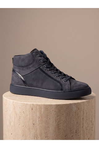 Bafaş 038035hn Lacivert Hakiki Dana Derisi Bağcıklı Erkek Sneaker