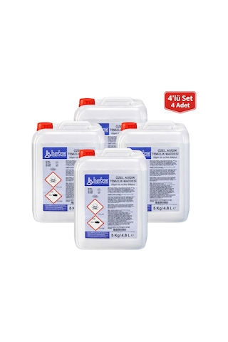 Birka Özel Asidik Temizleyici 4 Adet X 5 Kg Ağır Kir Ve Pas Temizleyici Profesyonel Kullanım 4'lü Set