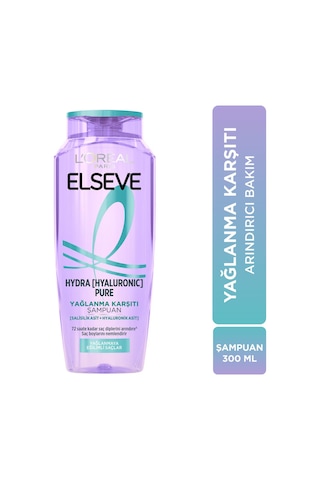 Elseve L'oreal Paris Elseve Hydra Hyaluronic Pure Salisilik Asit İçeren Yağlanma Karşıtı Arındırıcı Şampuan 300 Ml