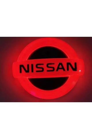 Nissan 4d Işıklı Logo Arma Kırmızı 10.6/9.0 Cm Led Logo Arma Nissan Illuminated Vehicle Logo