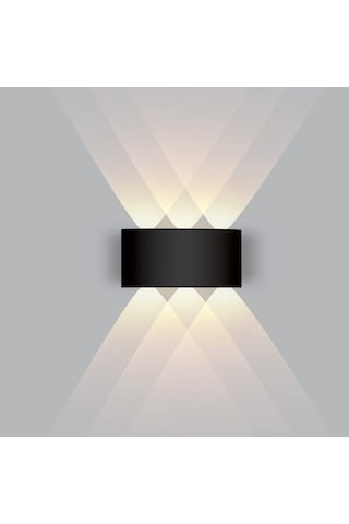 Dekoratif Çift Yönlü Duvar Aydınlatma Led Aplik Duvar Lambası Siyah