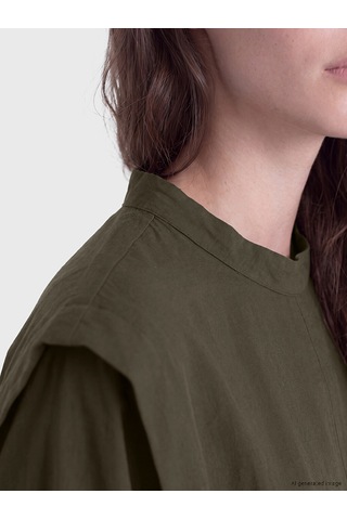 Lcw Modest Haki Dik Yaka Kadın Tunik