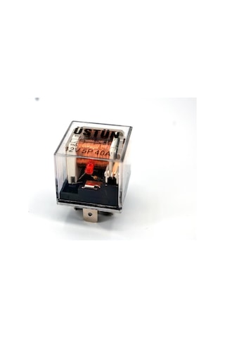 Mini Röle Şeffaf 12V 40A 5P Ledli Üstün