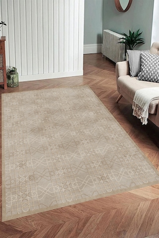 Rovigo Home Dijital Baskı Yıkanabilir Kaymaz Taban Salon Halısı Ve Yolluk Rv106-fnl412 Bej