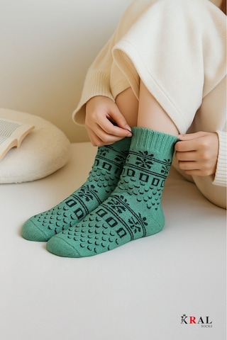 Kral Socks Kadın Havlu 3 Çift Kışlık Yün Çorap Bambu + Yün Sonbahar Serisi Çok Renkli