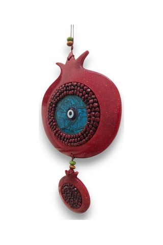 Dekoratif Canlı Renk İkili Nar Figürlü Duvar Süsü Nazarlık Zarif Ev Ve Bahçe Dekorasyonu İçin Şık Aksesuar