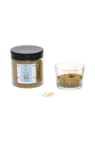 White Jasmine Kokulu Yeşil Yaratıcı İnci Tozu Mum 30 Adet Fitil İle Birlikte -250 Gr Çok Renkli