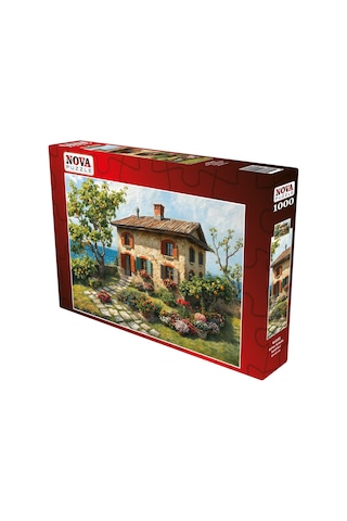 Nova Puzzle 1000 Parça Bahar Kokulu Sahil Evi Puzzle - Çiçekli Ev