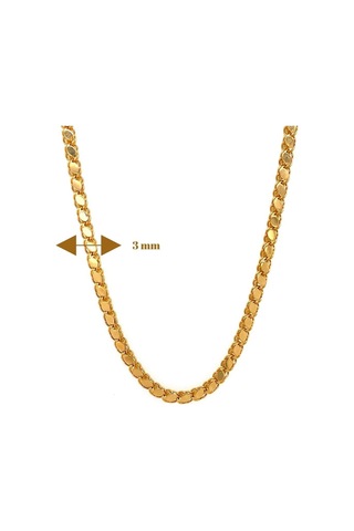 14 Ayar Altın 3 Mm Pullu Zincir Kolye