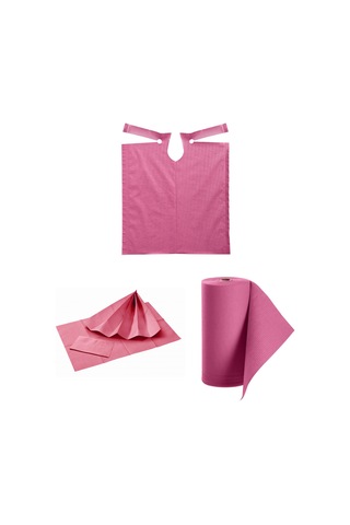 Dentreal Avrupa Rulo Hasta Önlüğü Ve Tabla Örtüsü Takım Pembe