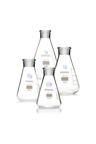Borosil Cam Erlen Şilifli Erlenmeyer Flask 50 ML