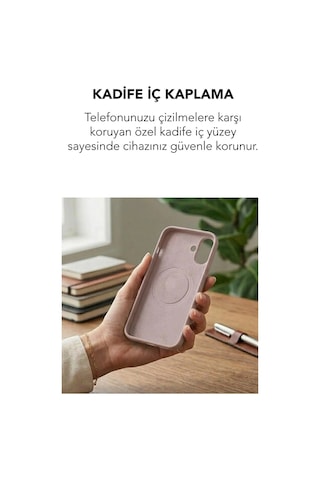 Apple İphone 17 Uyumlu Magsafe Lansman Silikon Kılıf Pudra