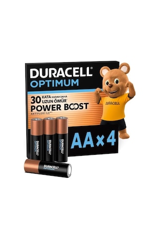 DURACELL OPTIMUM AA Alkalin Kalem Pil (4'lü Paket) – 1,5V
