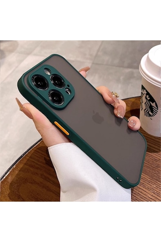 İphone 15 Pro Max Kılıf Arkası Mat Leke Yapmaz Kenarları Renkli