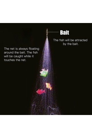 Xiyyadms Gece Balıkçılığı İçin Işıklı Boncuklu, Bakır Yaylı, 5 Gözlü, Çift Yaylı, Taşıma Kollu Otomatik Tutma Ağı