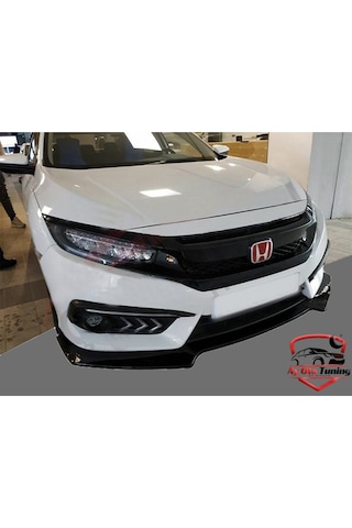 Honda Civic Fc5 - 3 Parça - Ön Tampon Ön Lip - Piano Black Vakum 2016
