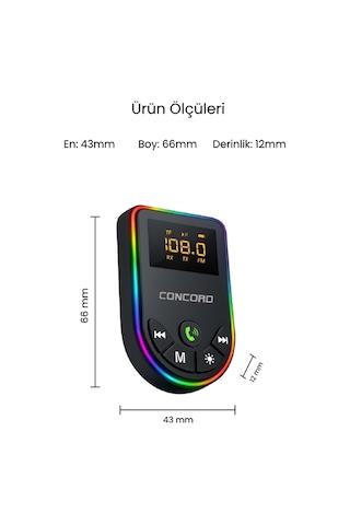 Bluetooth / Tf & Aux - Fm Transmitter Mp3 Player