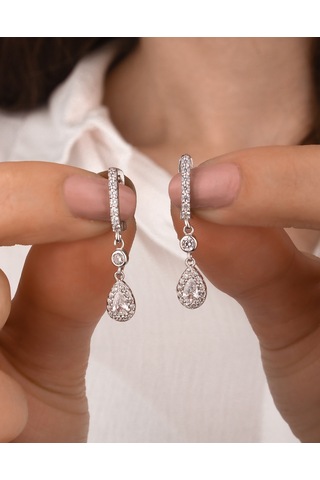 925 Ayar Gümüş Sallantılı Damla Küpe