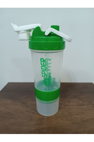 Sızdırmaz Ve Ve Vidalı Kapaklı Plastik Shaker Şefaf Yeşil