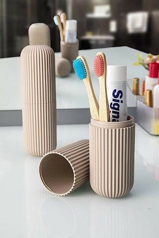 Çizgili Seyahat Kutusu Makyaj Takı Organizeri Mini Saklama Kutusu Karışık Renk 19 X 6 Cm Çok Renkli