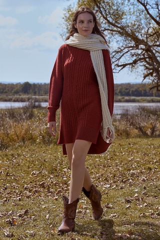 Tam Balıkçı Yaka Triko Tunik - Kiremit