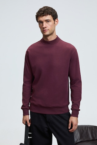 Grımelange QUILLA Erkek Yarım Balıkçı Basic Bordo Sweatshirt
