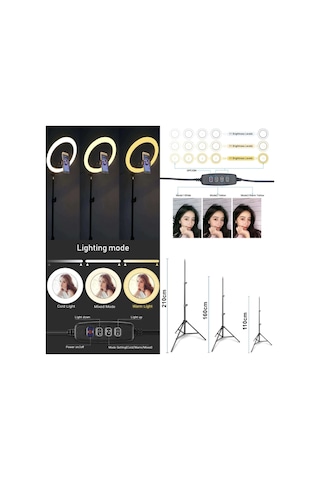 10 Inç Ring Light 5500k Youtuber Led Işıklı 2.1 Metre Tripod Selfie Makyaj Işığı