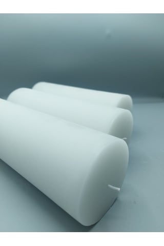 Soya Parafinli Beyaz 1 Adet 130-140 Saat Yanma Süreli Çap:10 Cm Boy:20 Silindir Blok Mum Beyaz Beyaz