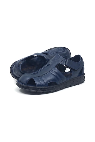 Taşpınar %100 Hakiki Deri Ortopedik Erkek Yazlık Rahat Terlik Sandalet 40-45 Lacivert