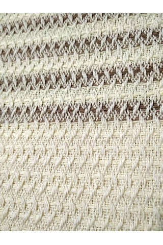 Pamuklu Kaymaz Hasır Dokuma Maxi Kolları Kapatan Koltuk Örtüsü 180x310 - Krem Kahve Yeni Krem Kahve