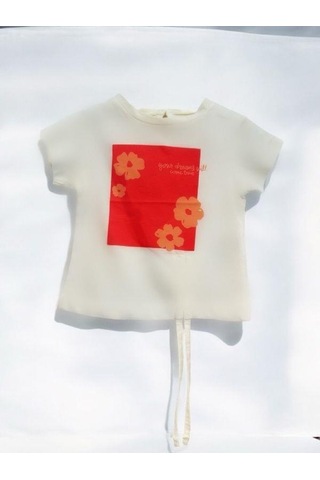 Kız Bebek Şortlu Takım-14538 Ekru