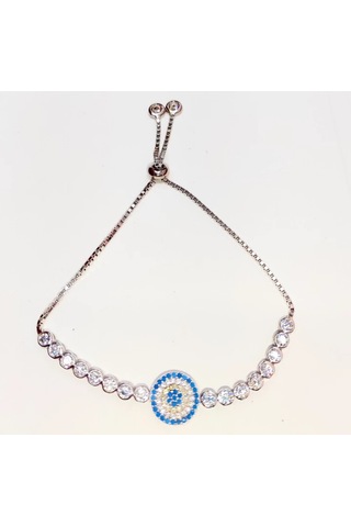 Oriental Kuyumculuk Jewellery Taşlı Göz Nazarlık Su Yolu Asansör Gümüş Bileklik Gümüş