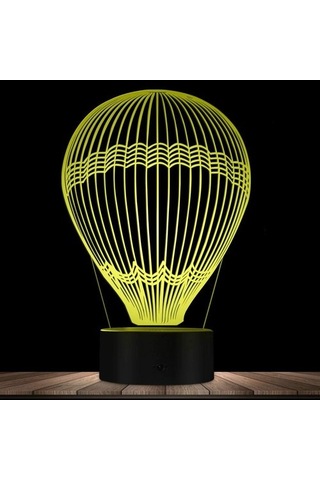 Wealthglow 3d Sıcak Hava Balonu İçin Gece Lambası İllüzyon Led U7d11g Siyah