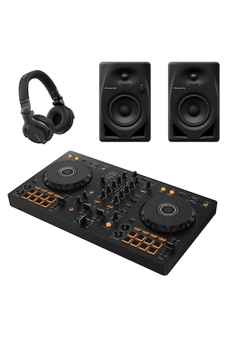 Pioneer Dj Ddj-flx4 - Dm-40d Referans Monitör Hoparlör - Hdj-cue1 Dj Kulaklığı - Dj Başlangıç Seti