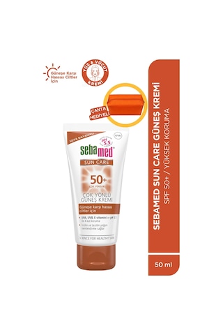 Sebamed Suncare Plaj Aynası Hediyeli - SPF 50+ UVA UVB Filtresi - E Vitamini Yüksek Koruma Yüz Güneş Kremi 50 ML Seti