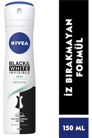 Nivea İnvisible Black&White Fresh Kadın Sprey Deodorant 150 ML